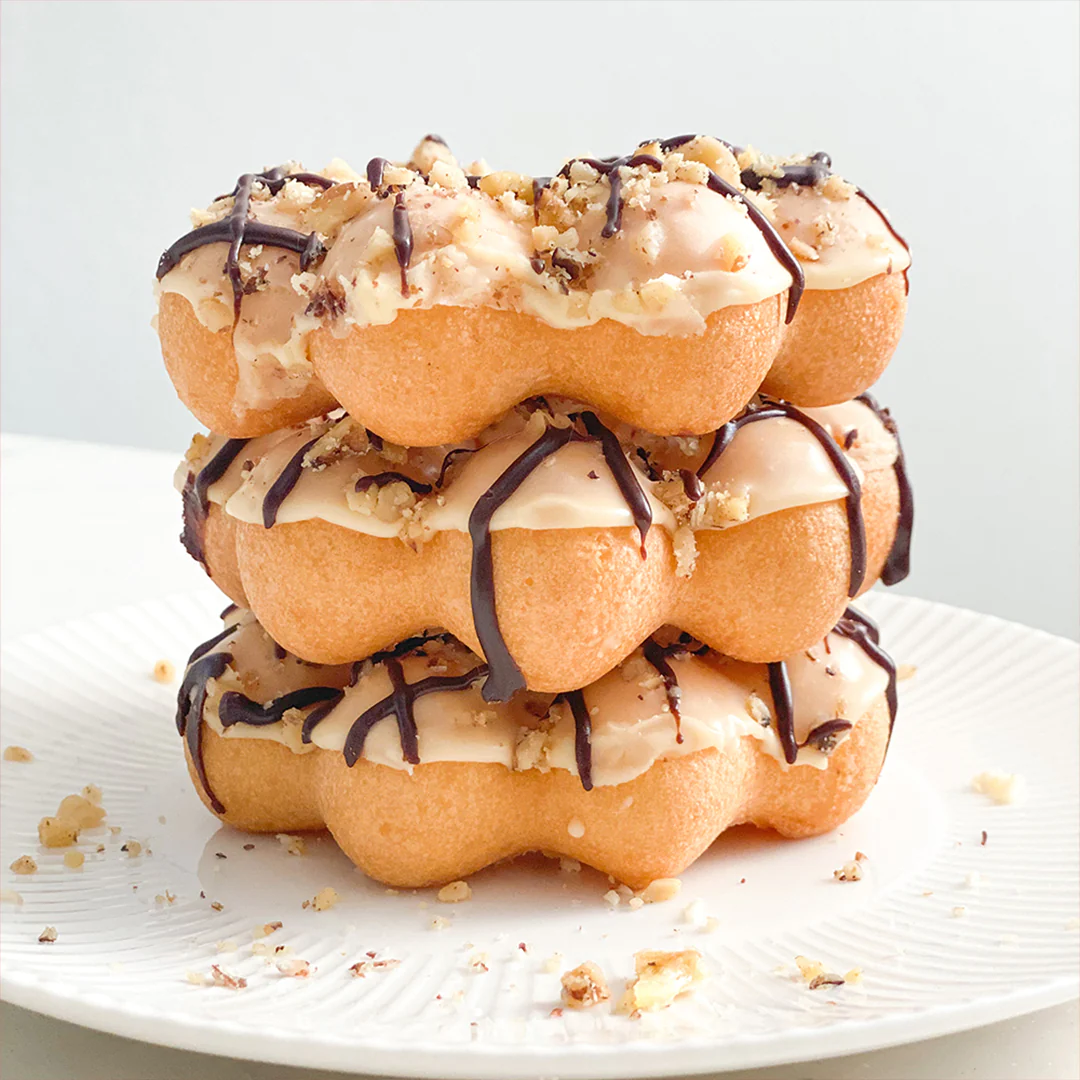 Mochi donut mix packaging displayed on a shelf